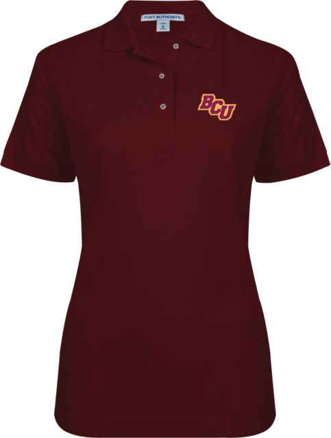 Bethune Cookman Womens Silk Touch Burgundy Pique Polo BCU - ONLINE ONLY
